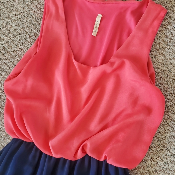 Medium Floor Length Navy and Coral My Beloved - Picture 2 of 7